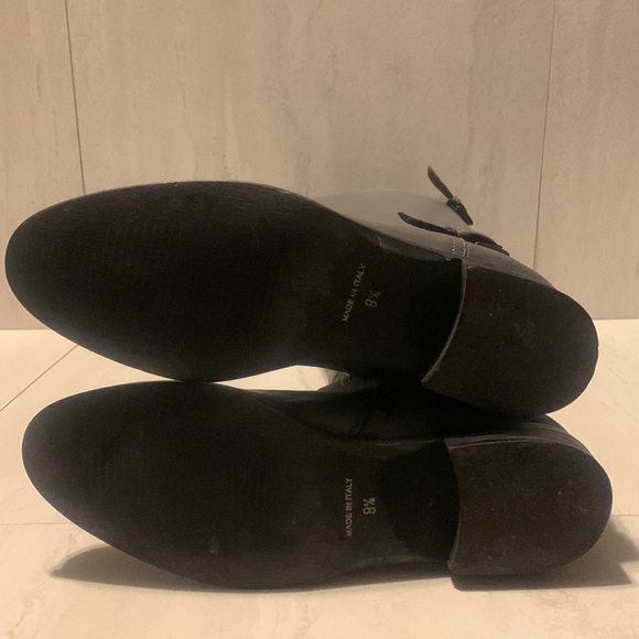 Garnet Hill Women's Dark Gray Leather Buckle Lateral Zipper Tall Boots Size 8.5 - Picture 5 of 12